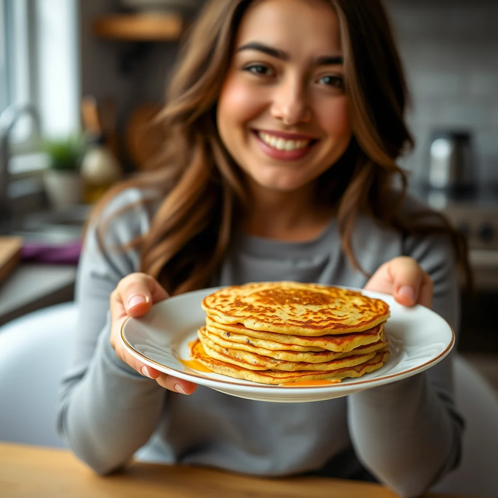 Corny Polenta Breakfast Pancakes – vegetarian recipe