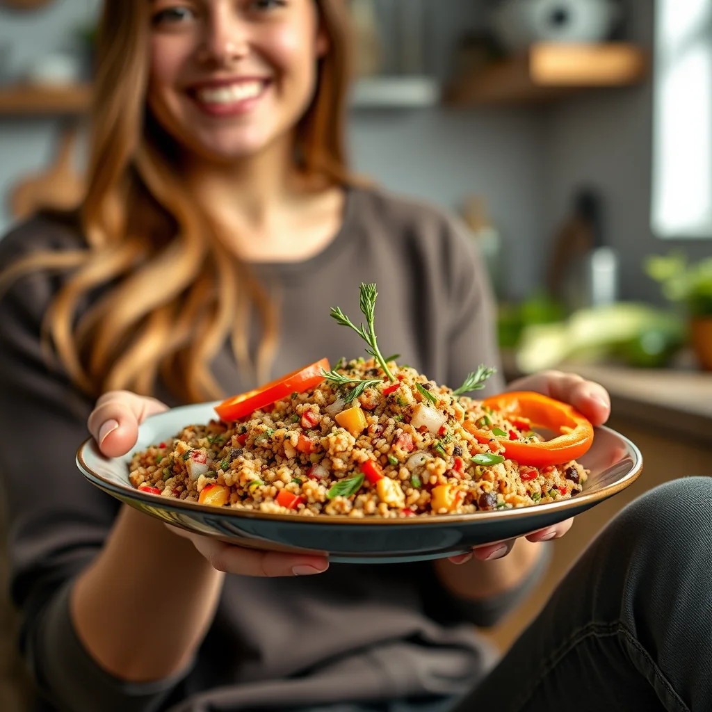 Vibrant Herbed Red Quinoa Pilaf – vegetarian recipe