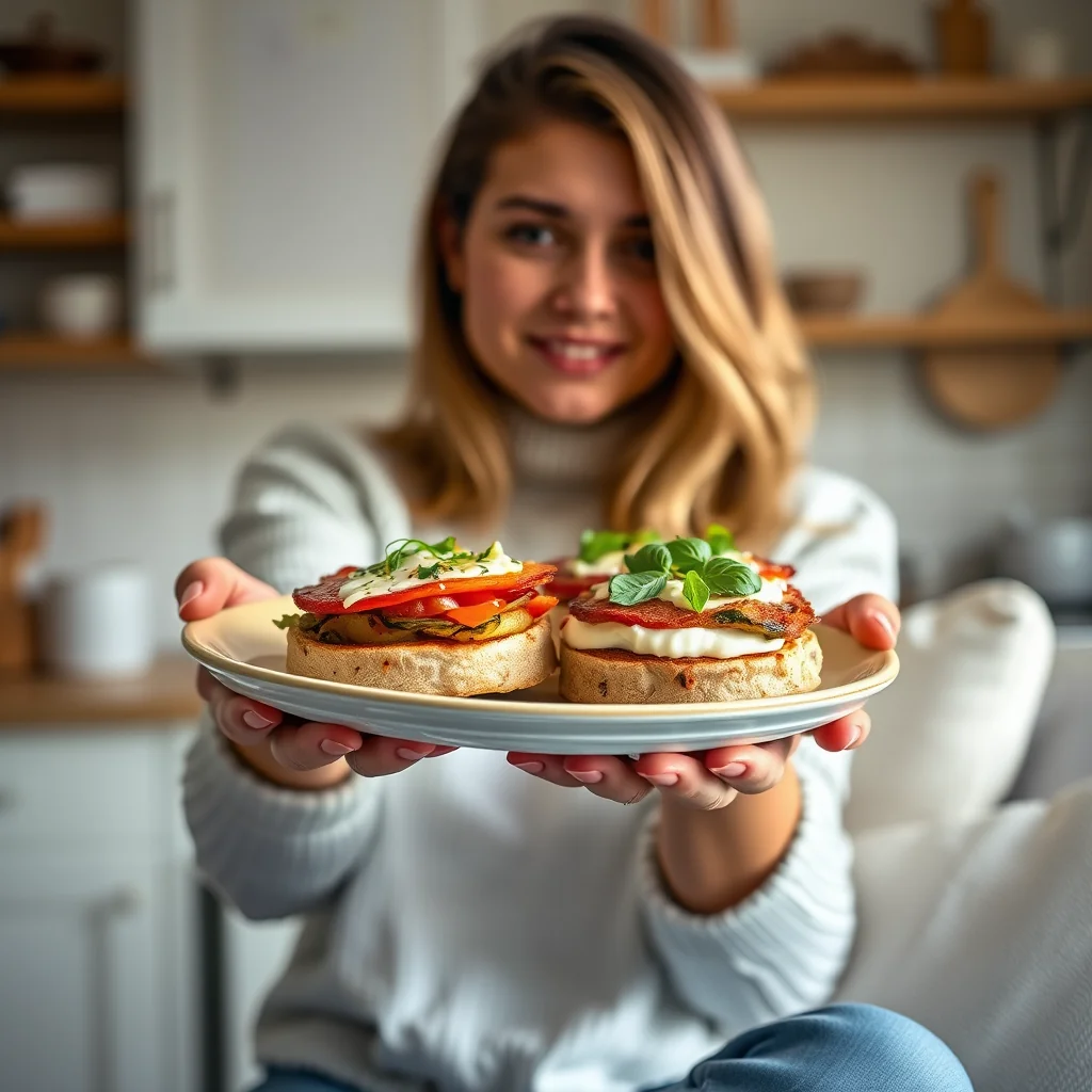 Gourmet Veggie English Muffin Pizzas – vegetarian recipe