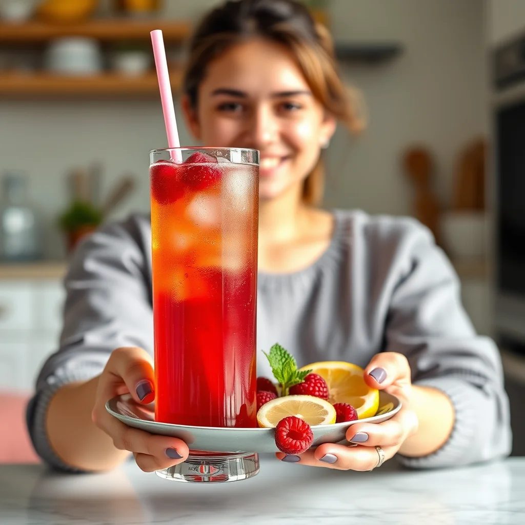 Sparkling Raspberry Kombucha Mocktail – vegetarian recipe