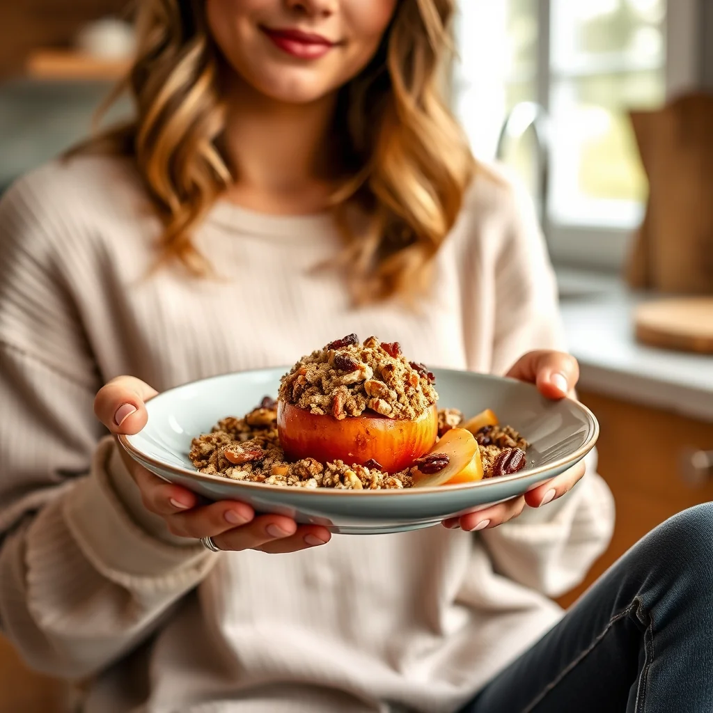 The Coziest Baked Apple Recipe with Pecan Currant Streusel – vegetarian recipe