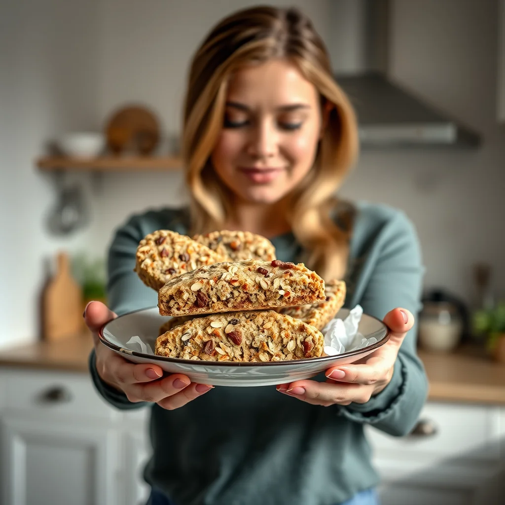 Hearty Granola Biscotti with Oats, Almonds, and Dates – vegetarian recipe
