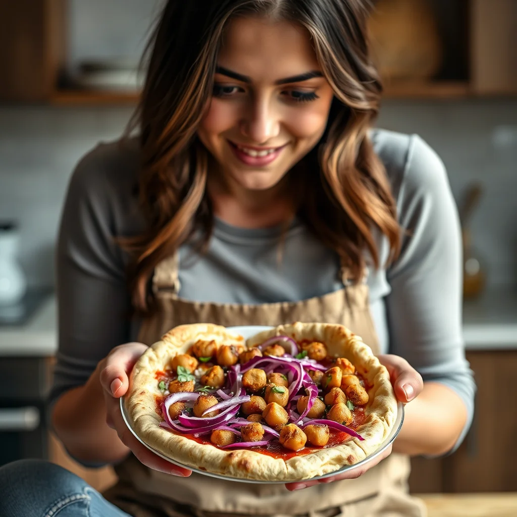 Chickpea & Red Cabbage Pita Pizzas with Toasted Cumin – vegetarian recipe