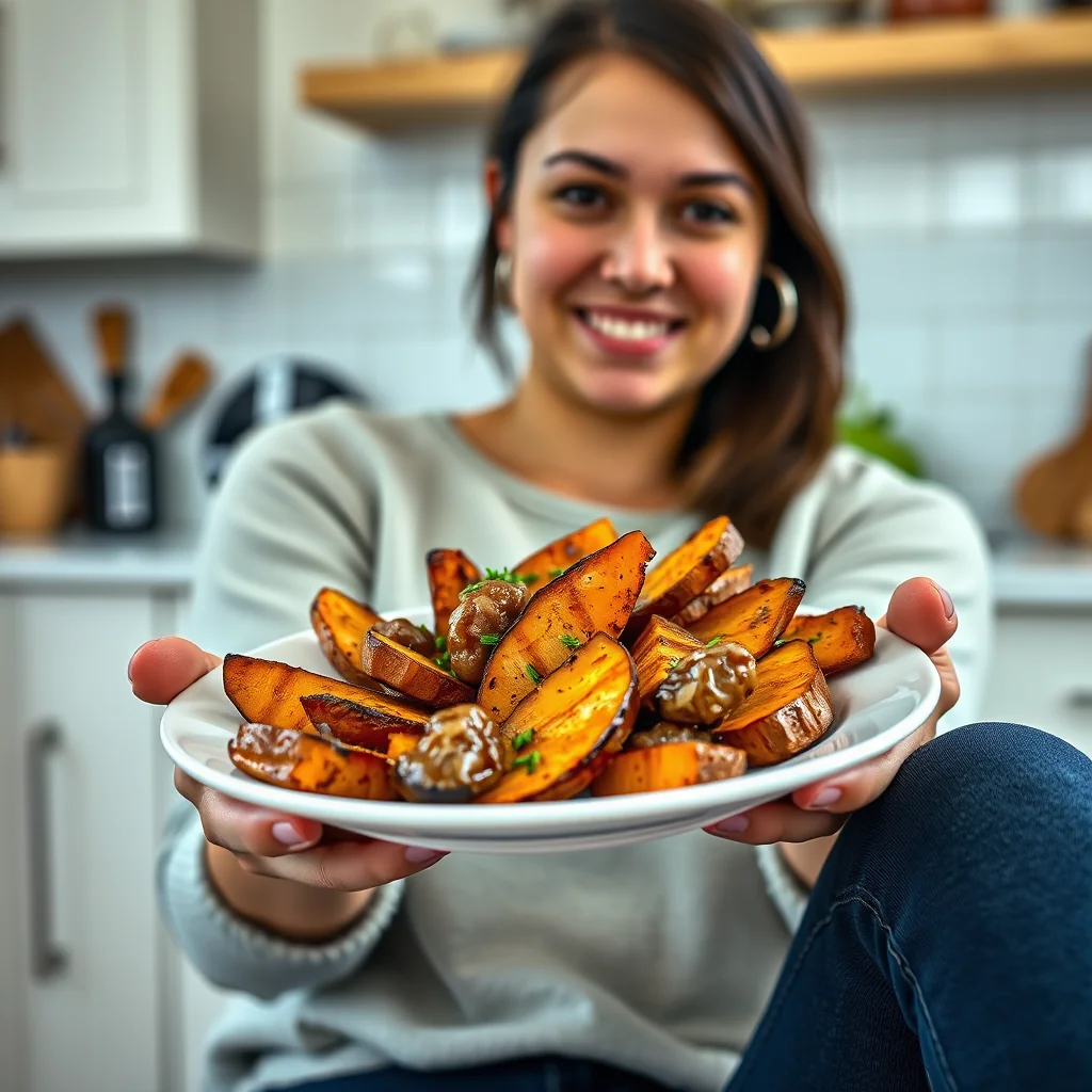 Molasses and Soy-Glazed Sweet Potato Wedges – vegetarian recipe