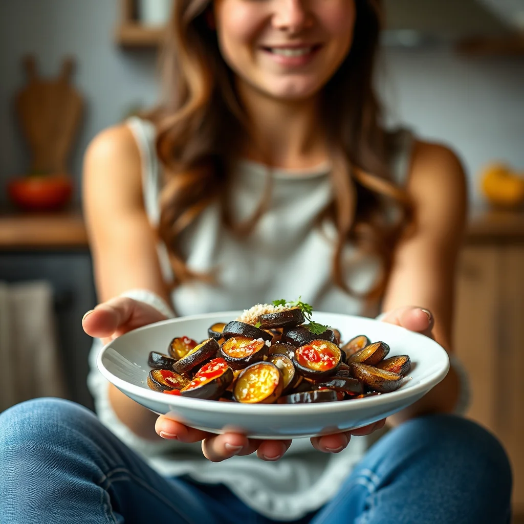 Crispy Sweet Chili Eggplant Salad – vegetarian recipe