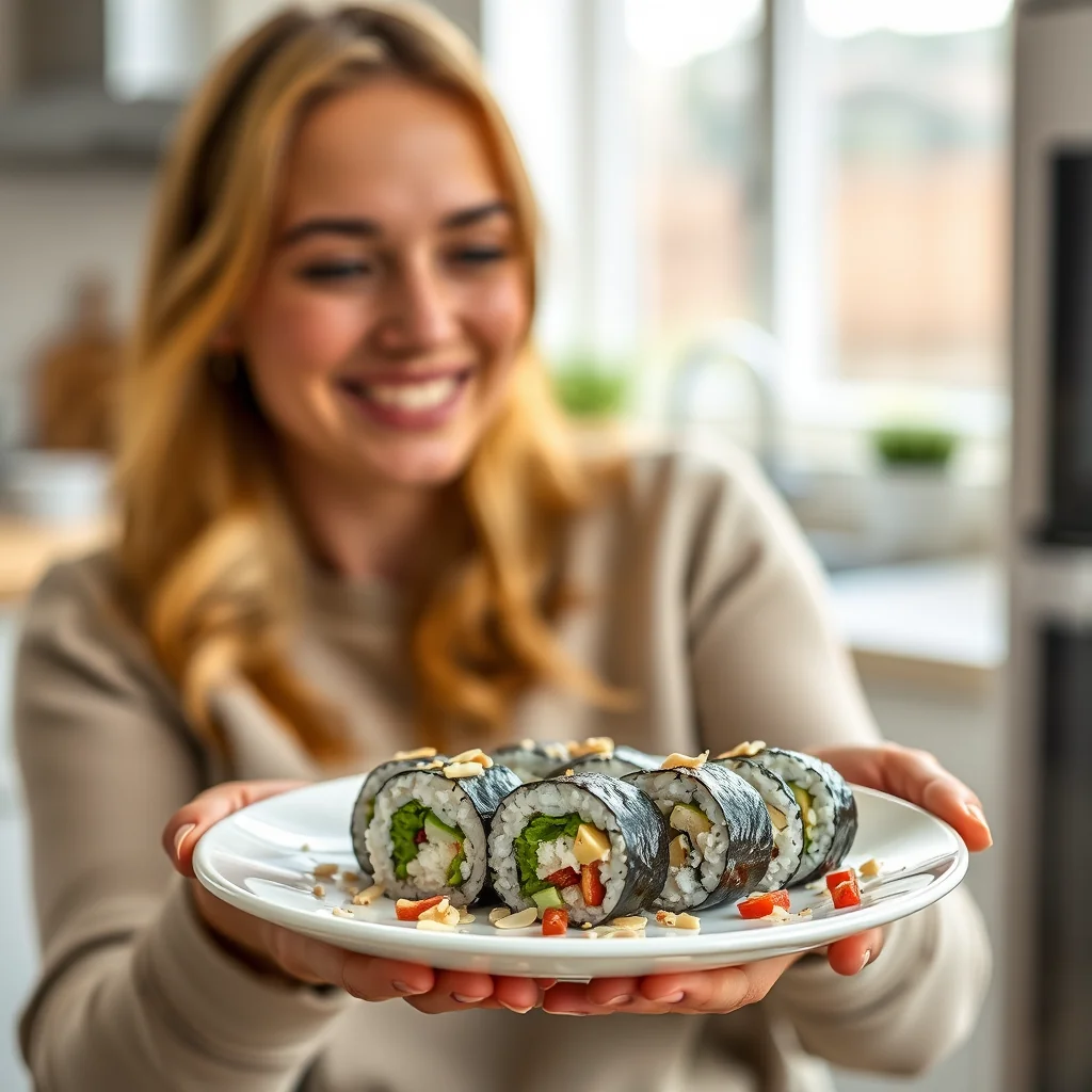Asparagus and Almond Sushi Rolls – vegetarian recipe