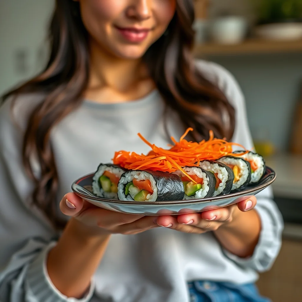 Classic Pickle Sushi Rolls (Hosomaki) – vegetarian recipe