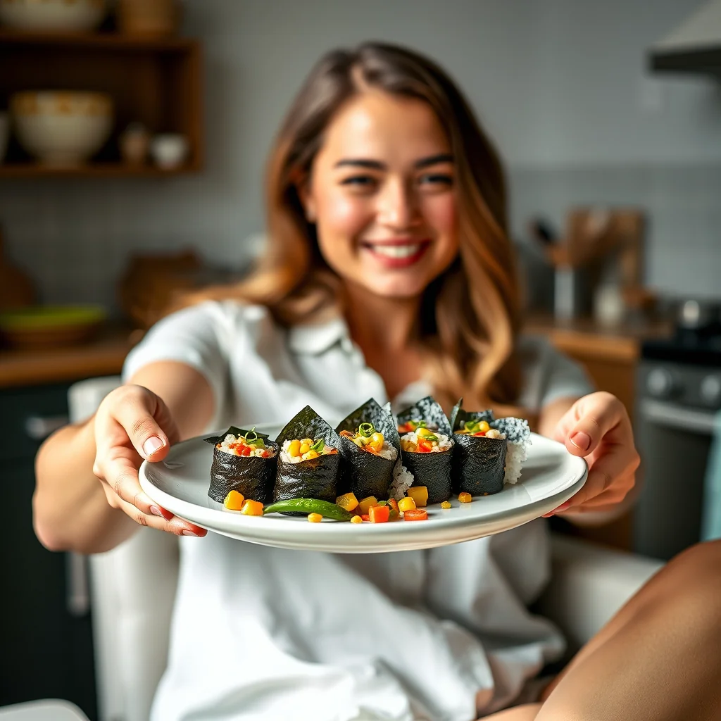 Southern Style Sushi with Pickled Okra and Corn – vegetarian recipe
