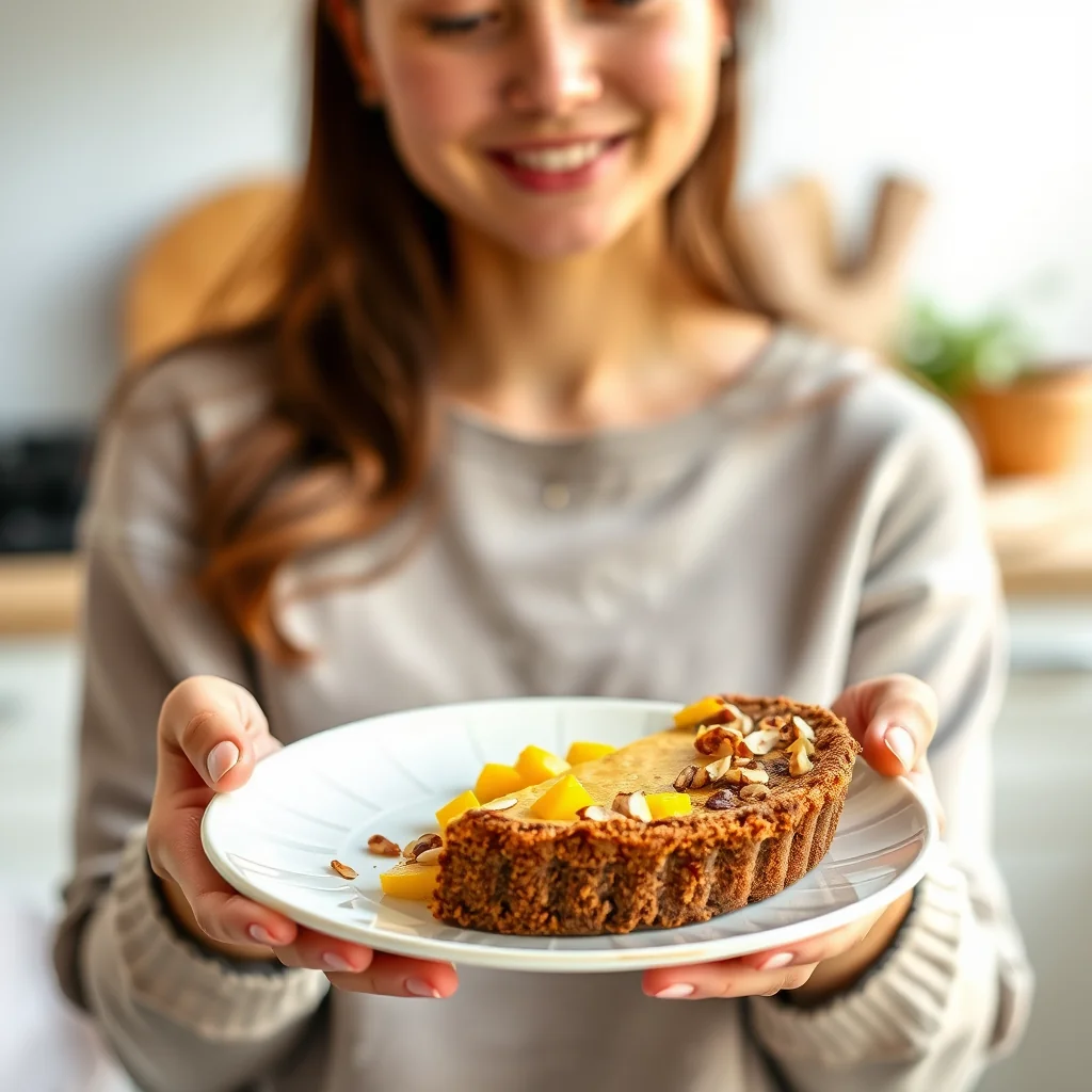 Raw Mango Pie with Almond-Date Crust – vegetarian recipe