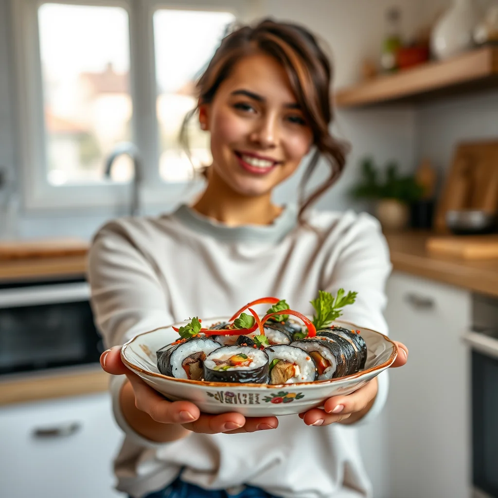 Homemade Vegetarian Sushi with Roasted Eggplant, Shiitake &  – vegetarian recipe