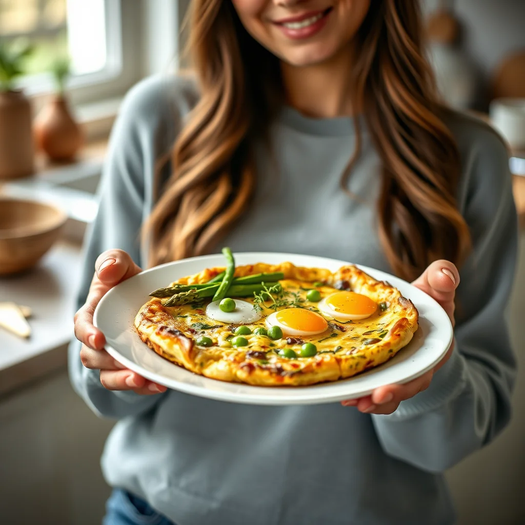 Spring Frittata with Asparagus, Peas, and Fresh Herbs – vegetarian recipe