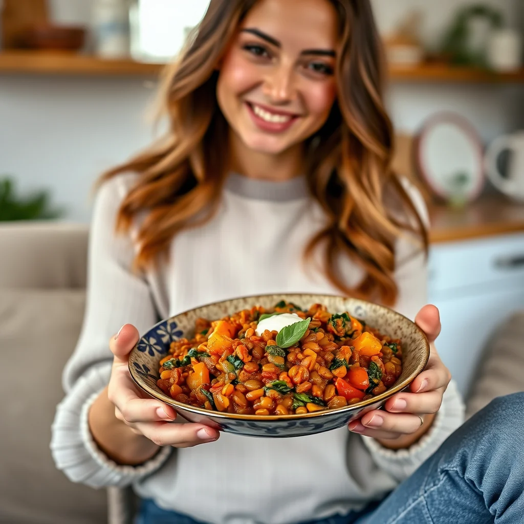 Spiced Lentil and Spinach Stew – vegetarian recipe