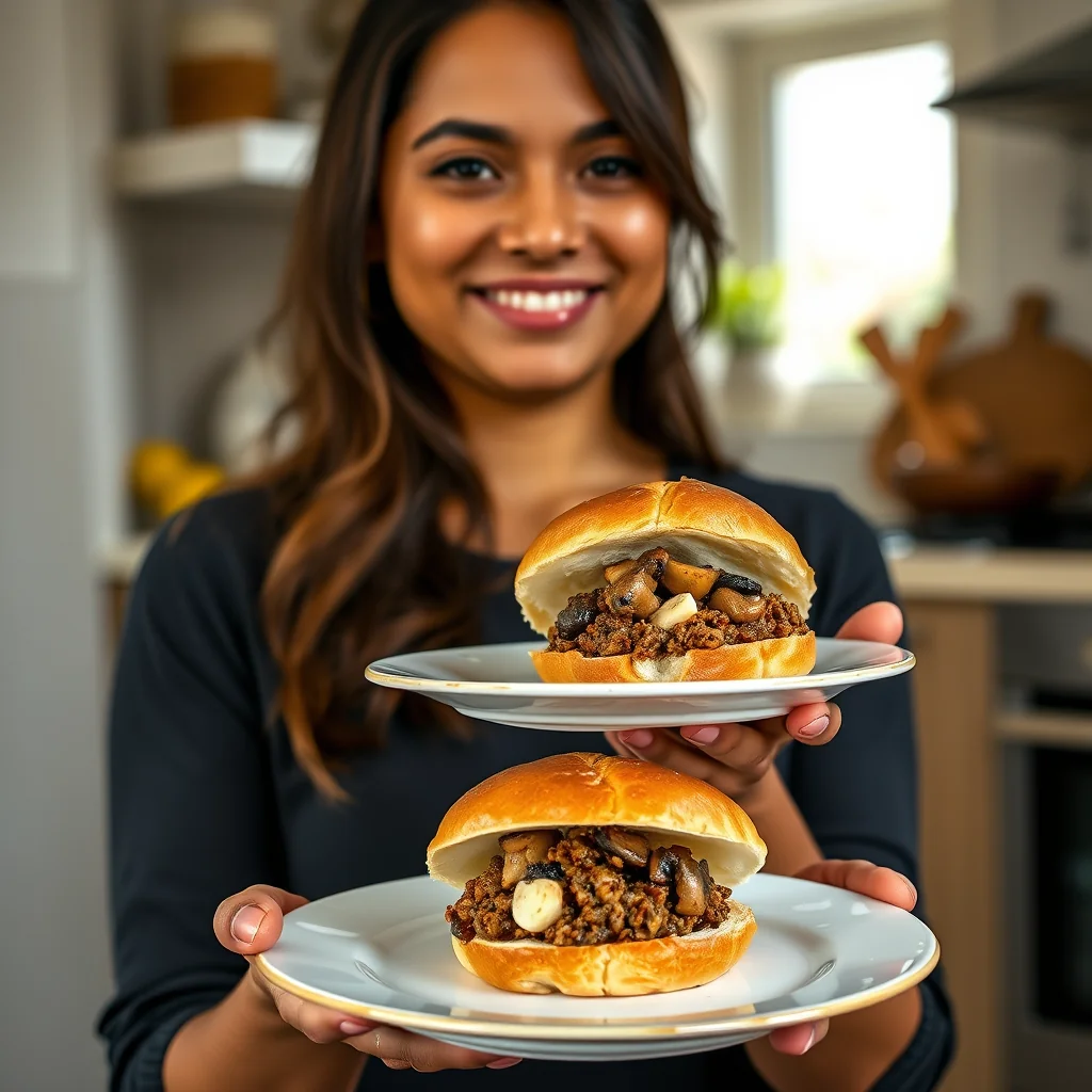 Mushroom Kheema in Toasted Brioche Buns – vegetarian recipe