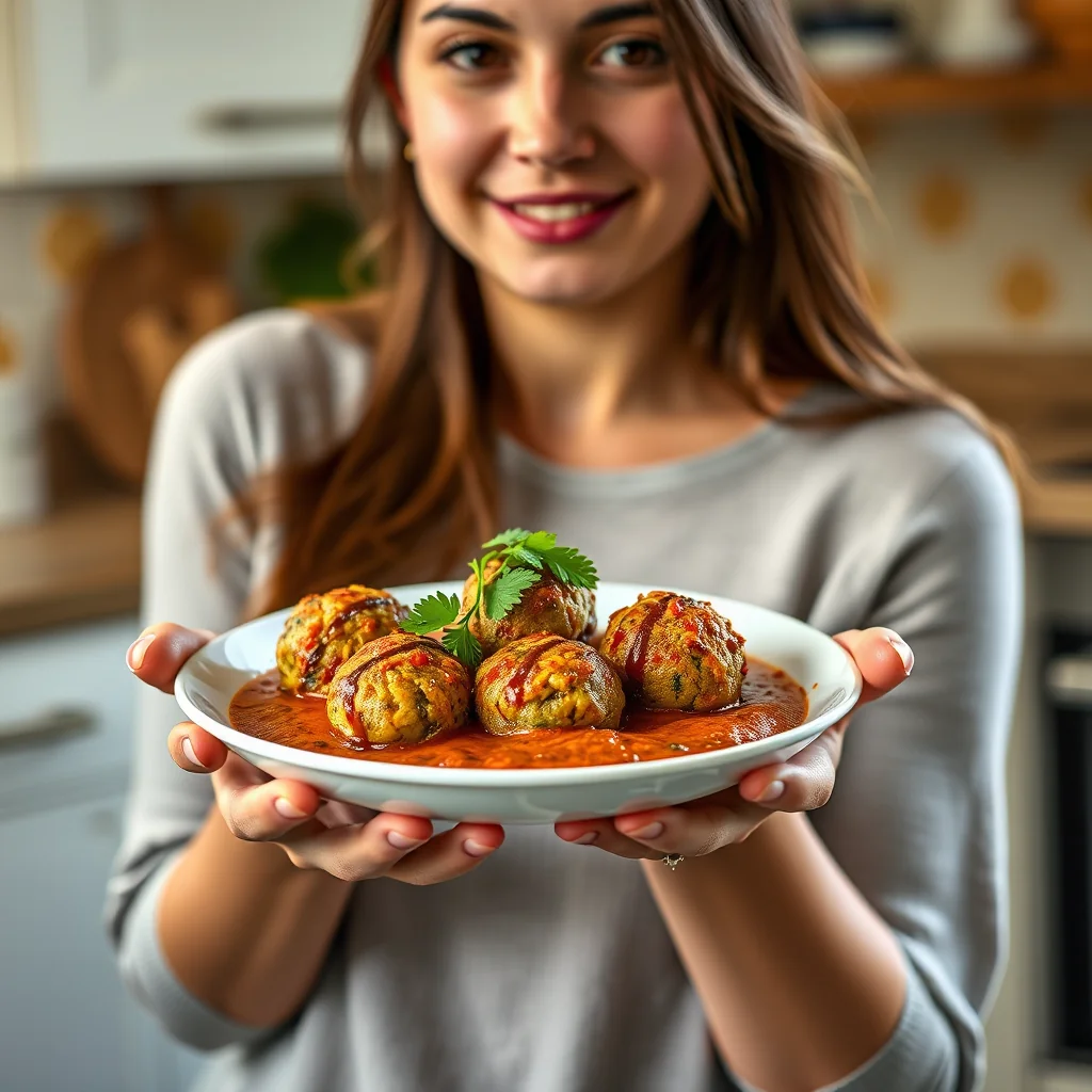 Baked Zucchini Kofta in Tomato Curry Sauce – vegetarian recipe