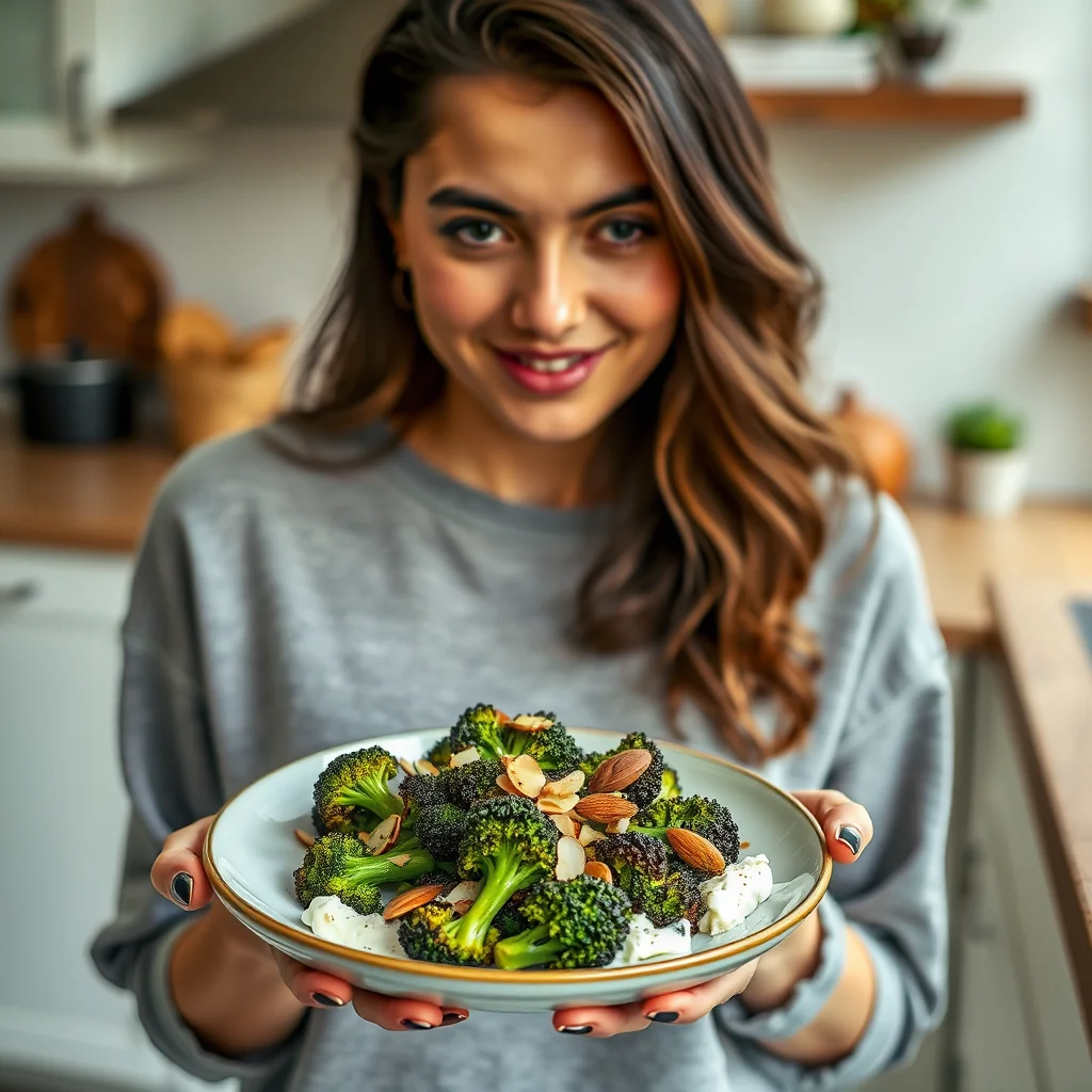 Creamy Charred Broccoli with Cardamom and Almonds – vegetarian recipe