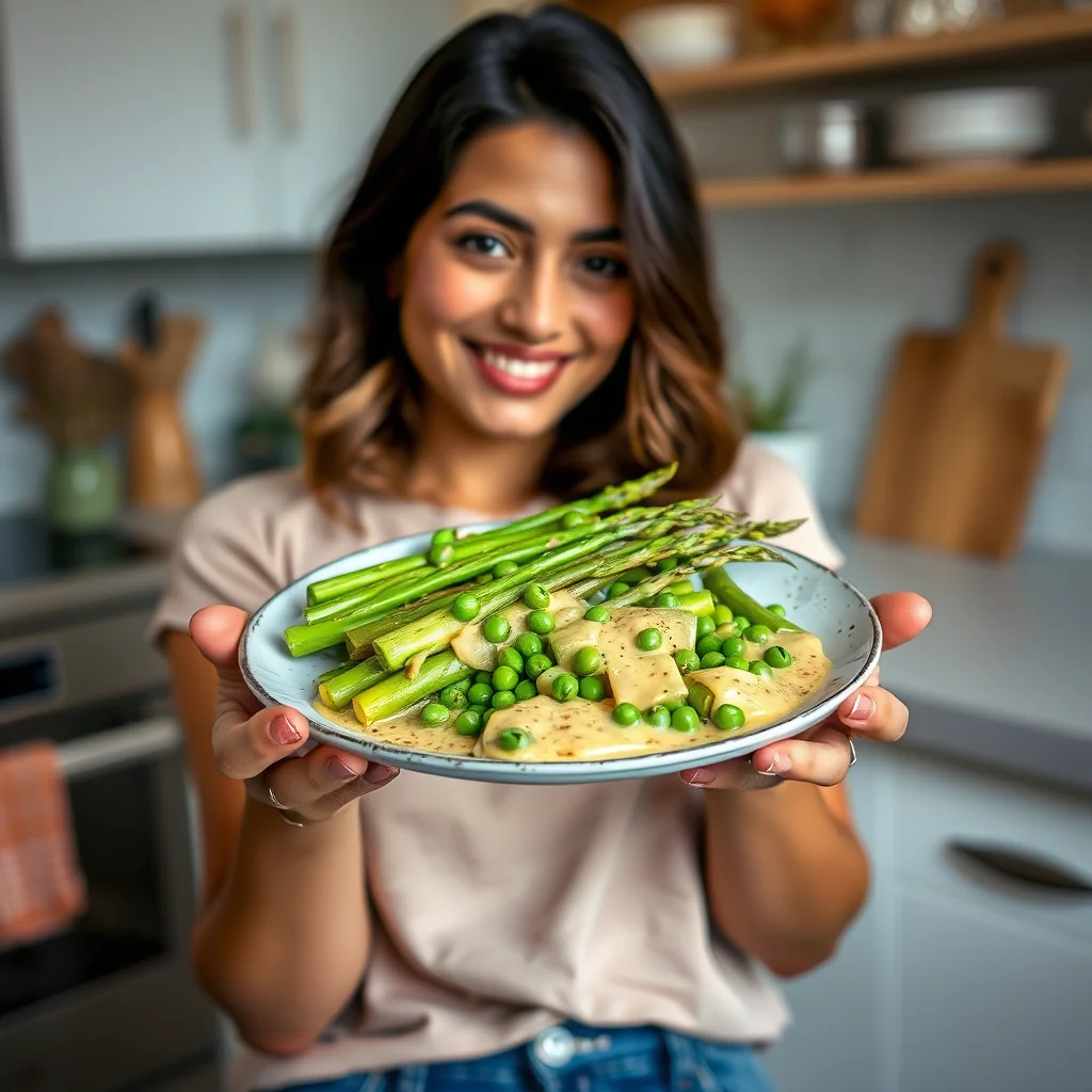 Asparagus and Peas in a Bengali Mustard Sauce – vegetarian recipe