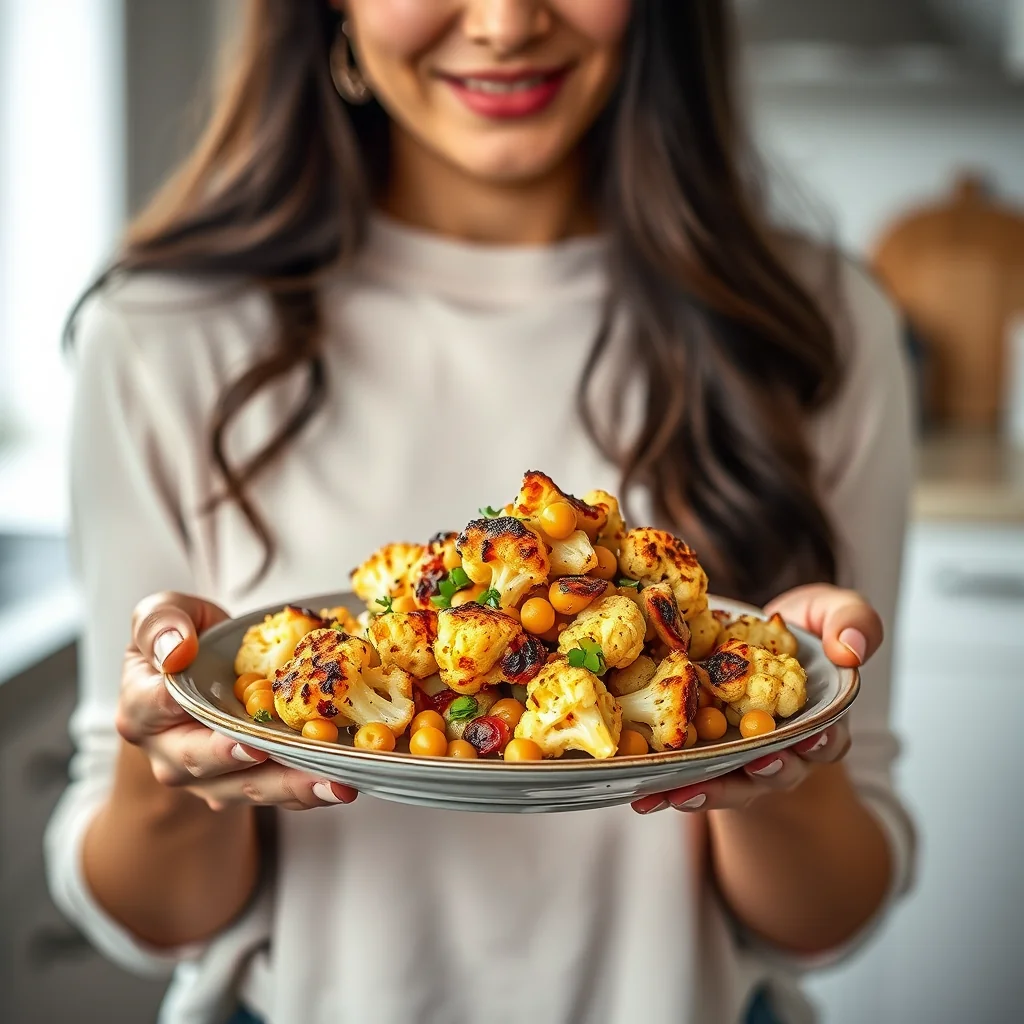 Charred Cauliflower and Chickpea Chaat – vegetarian recipe