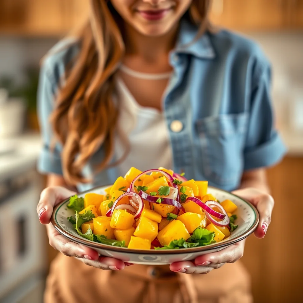 Teresas Spicy Mango Salad – vegetarian recipe
