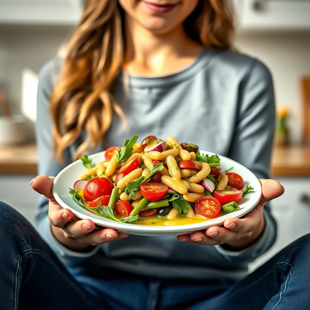 Vibrant Sprouted Bean Salad with Zesty Mustard Dressing – vegetarian recipe