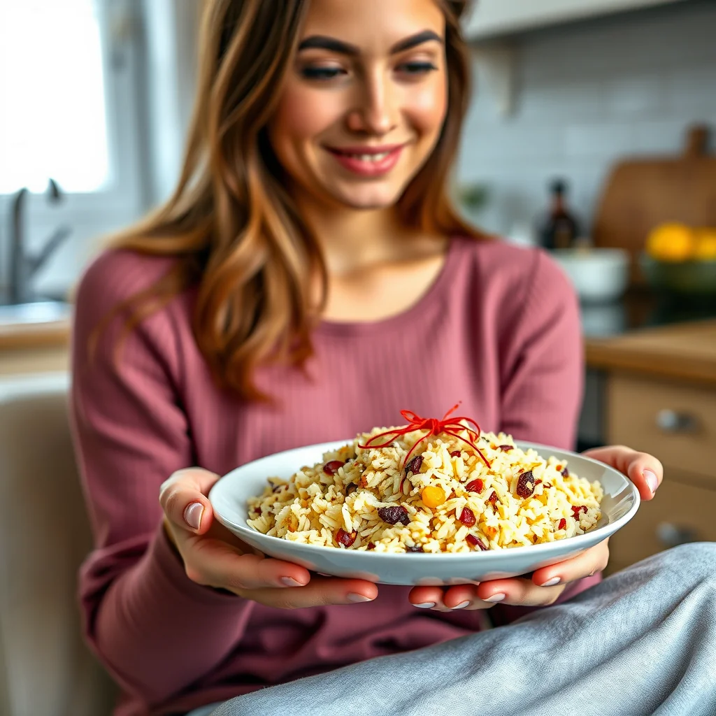 Jeweled Saffron Rice Pilaf – vegetarian recipe