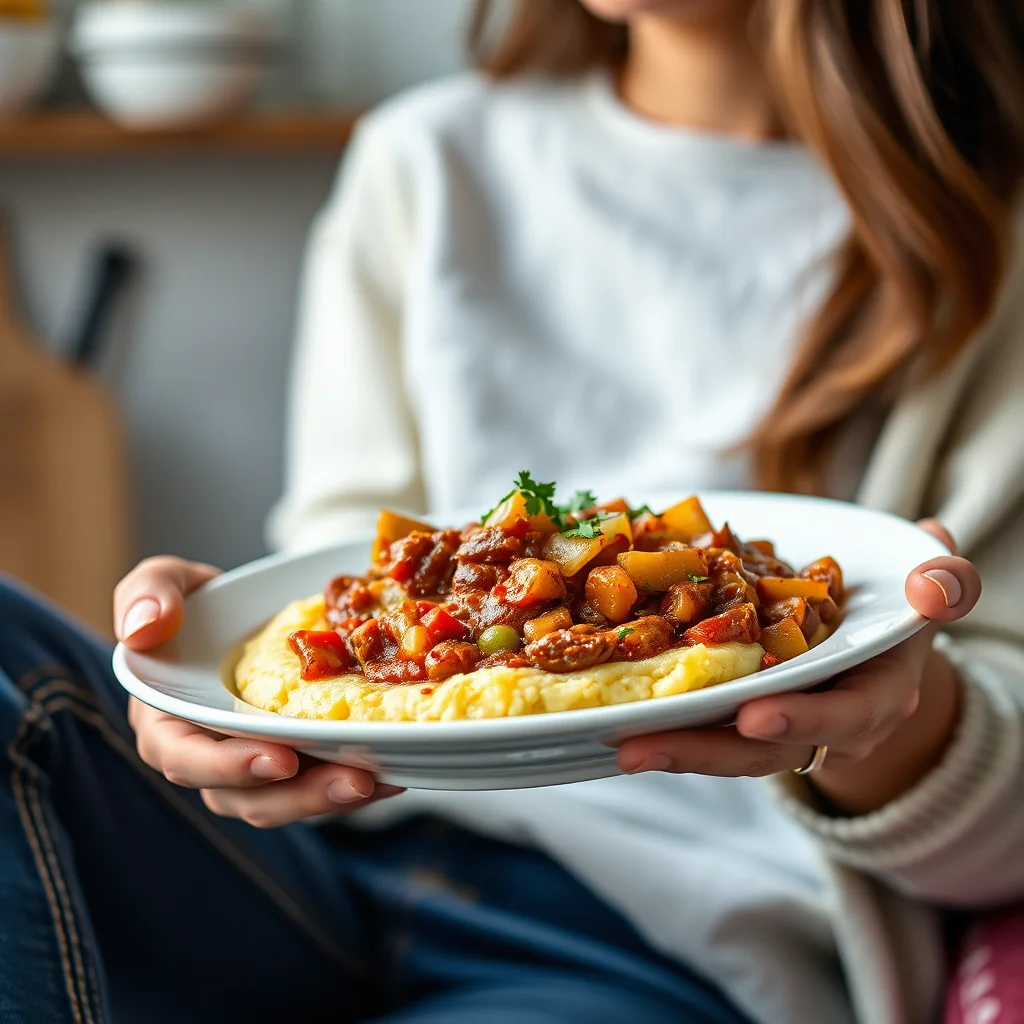 A Cozy, Budget-Friendly Polenta and Chili Casserole – vegetarian recipe