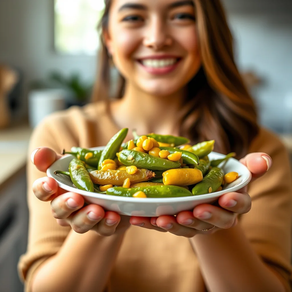 Fermented Green Chile Mustard Pickle – vegetarian recipe