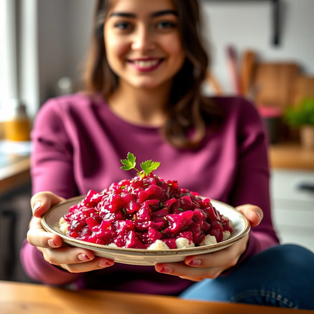 Jewel-Toned Beet Raita with Sizzling Tarka – vegetarian recipe