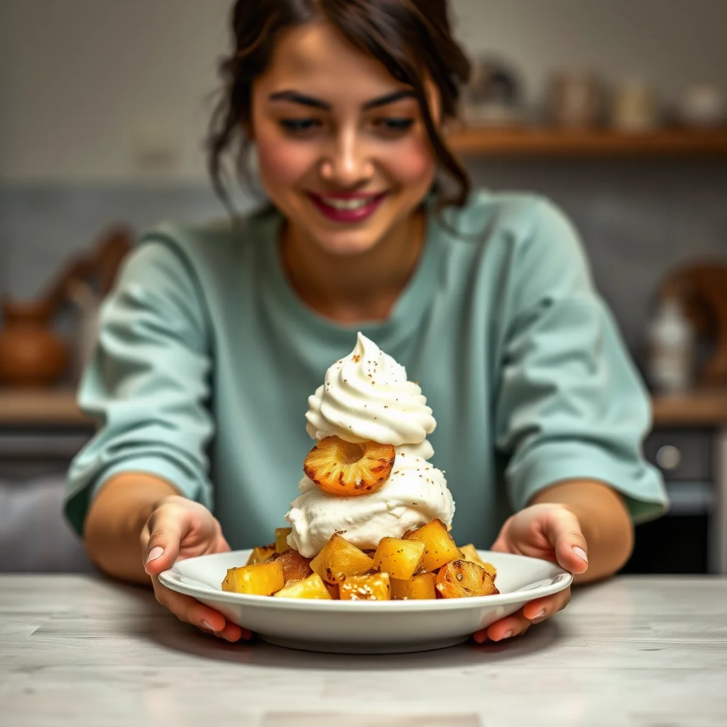 Pan-Fried Pineapple with Cardamom Ice Cream – vegetarian recipe