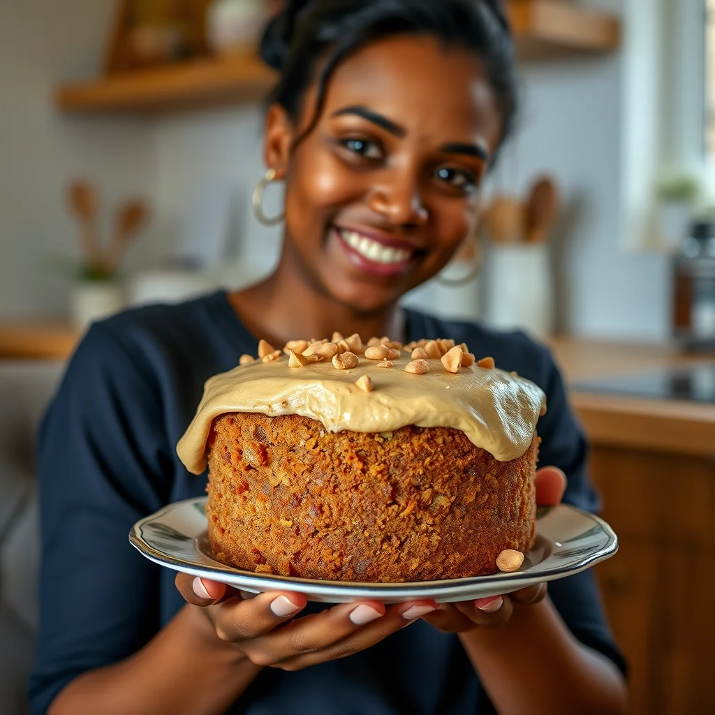 East African Peanut Cake with Peanut Butter Frosting – vegetarian recipe