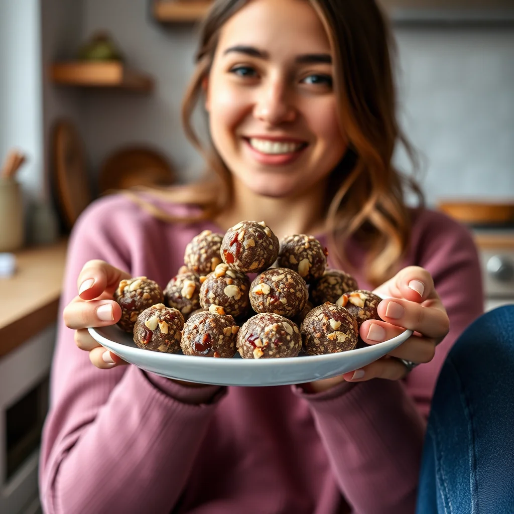 Chewy Date and Nut Energy Balls – vegetarian recipe