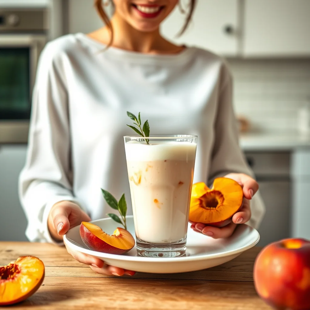 Peach Rose Lassi – vegetarian recipe