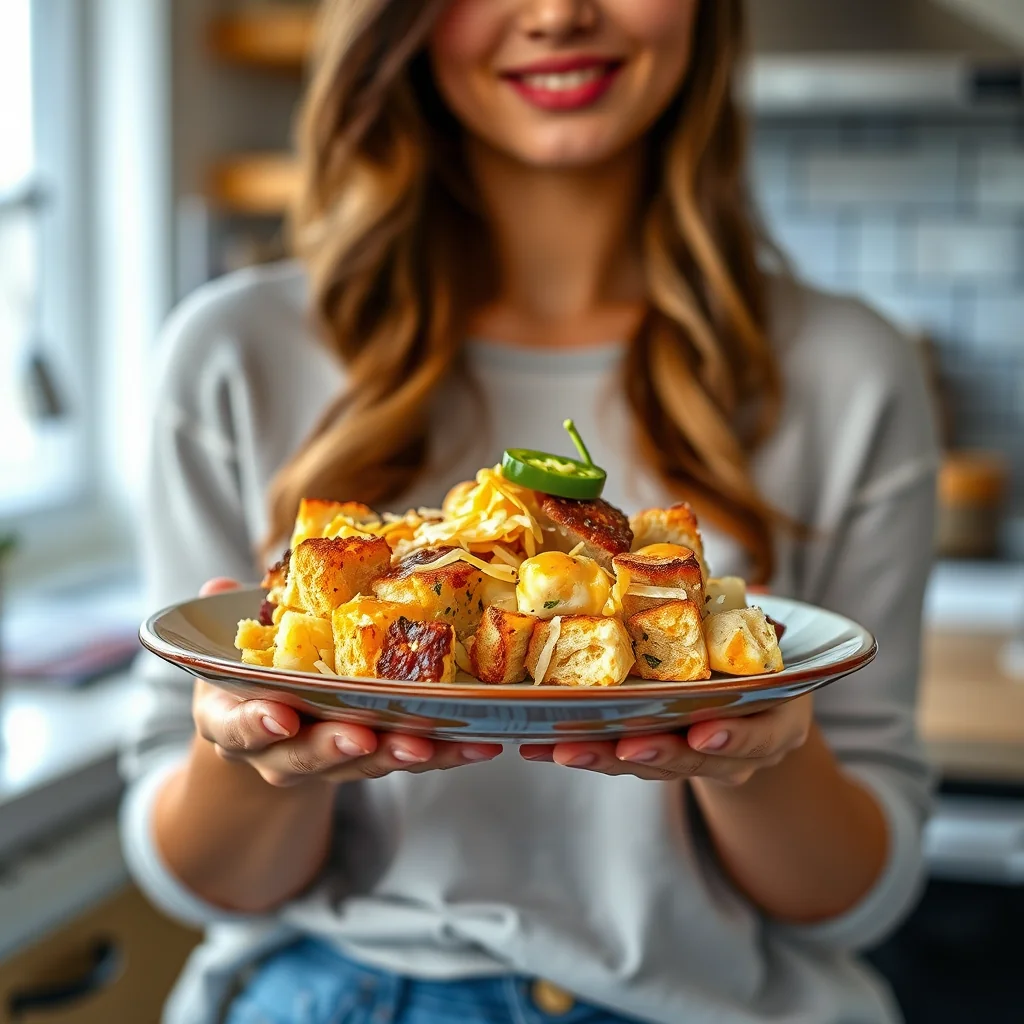 Savory Cheddar Bread Pudding (Cheese Strata) – vegetarian recipe