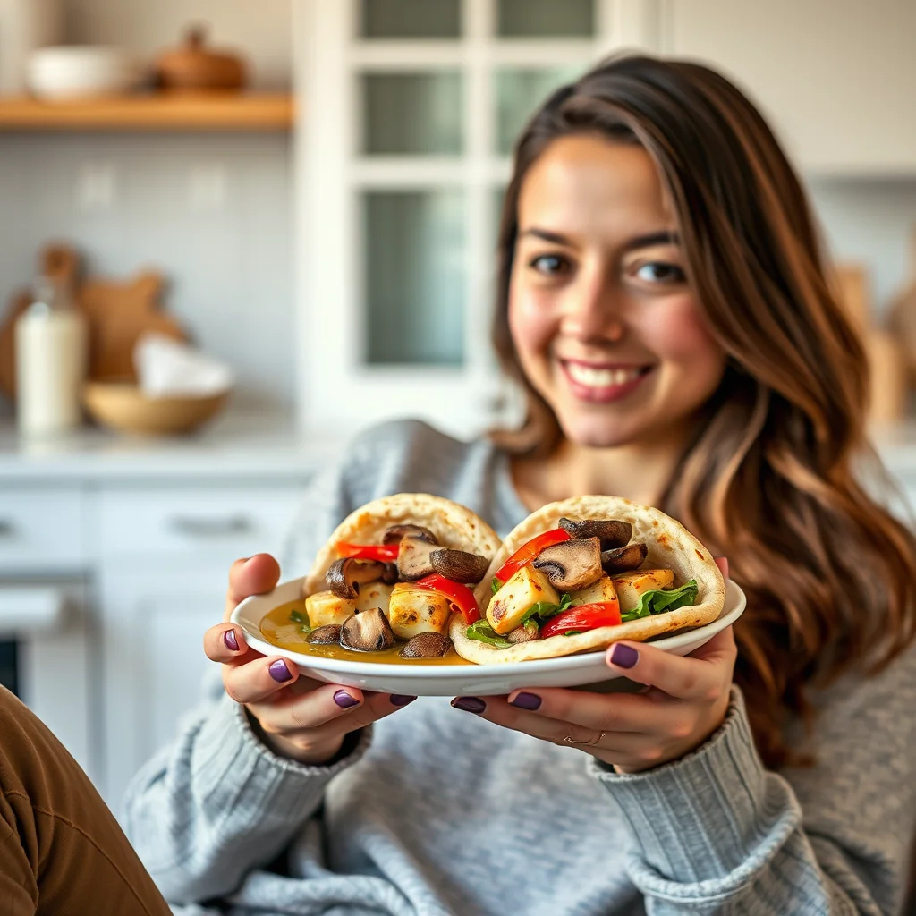 Vegan Tofu & Veggie Pita Melts – vegetarian recipe