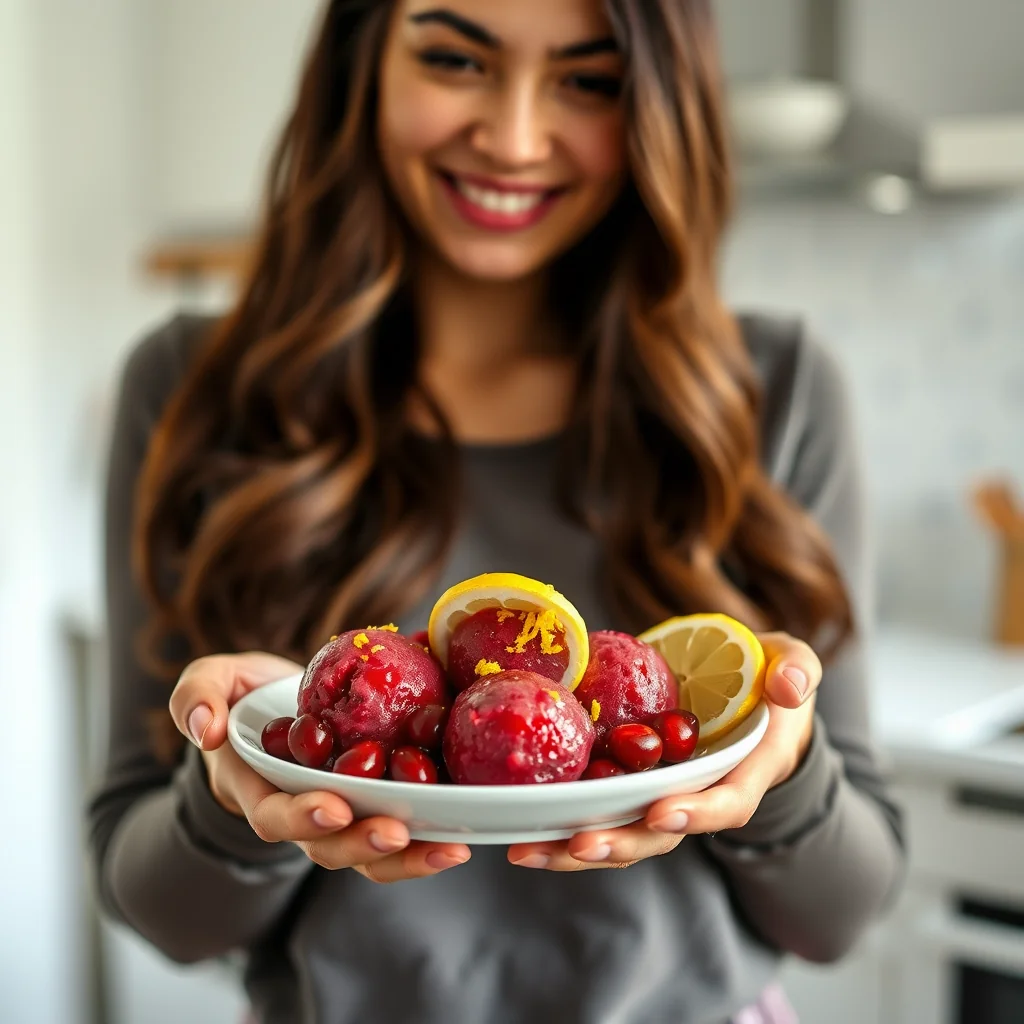 Lemon Cranberry Sorbet (Vegan & Dairy-Free) – vegetarian recipe
