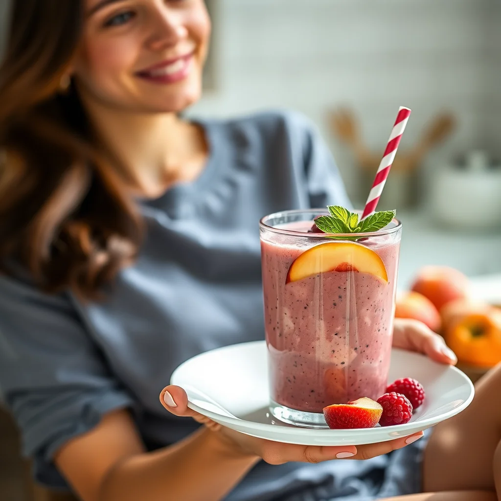 Quick Peach Berry Smoothie – vegetarian recipe
