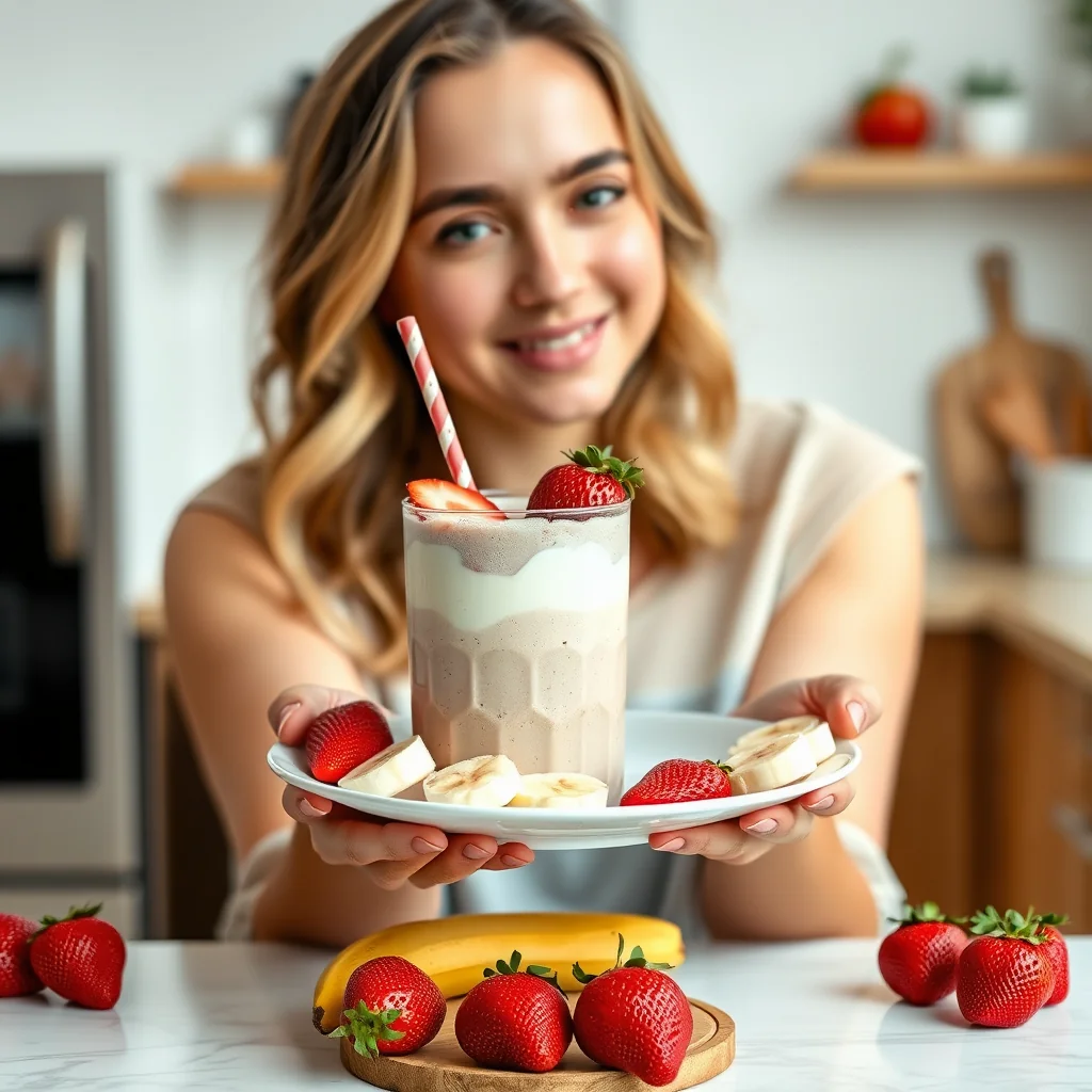 Strawberry Banana Peanut Butter Smoothie – vegetarian recipe