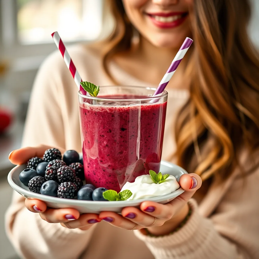 Berry Pomegranate Smoothie – vegetarian recipe