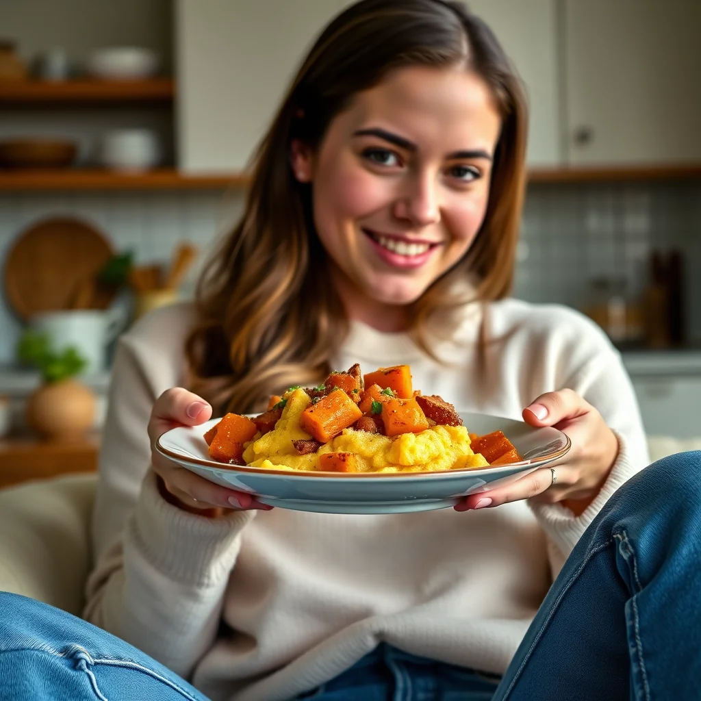 Slow Cooker Sweet Potato & Polenta Bake – vegetarian recipe
