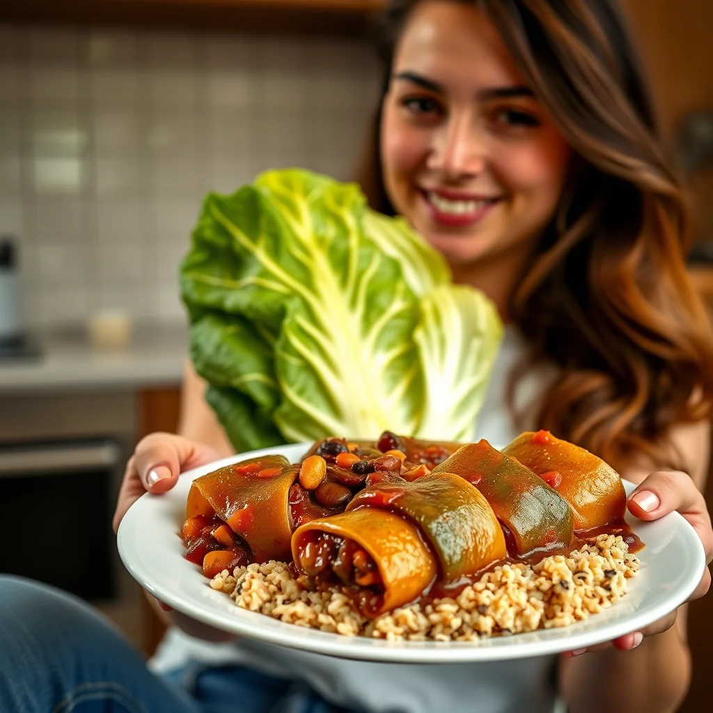 Slow Cooker Sweet & Tangy Cabbage Rolls – vegetarian recipe