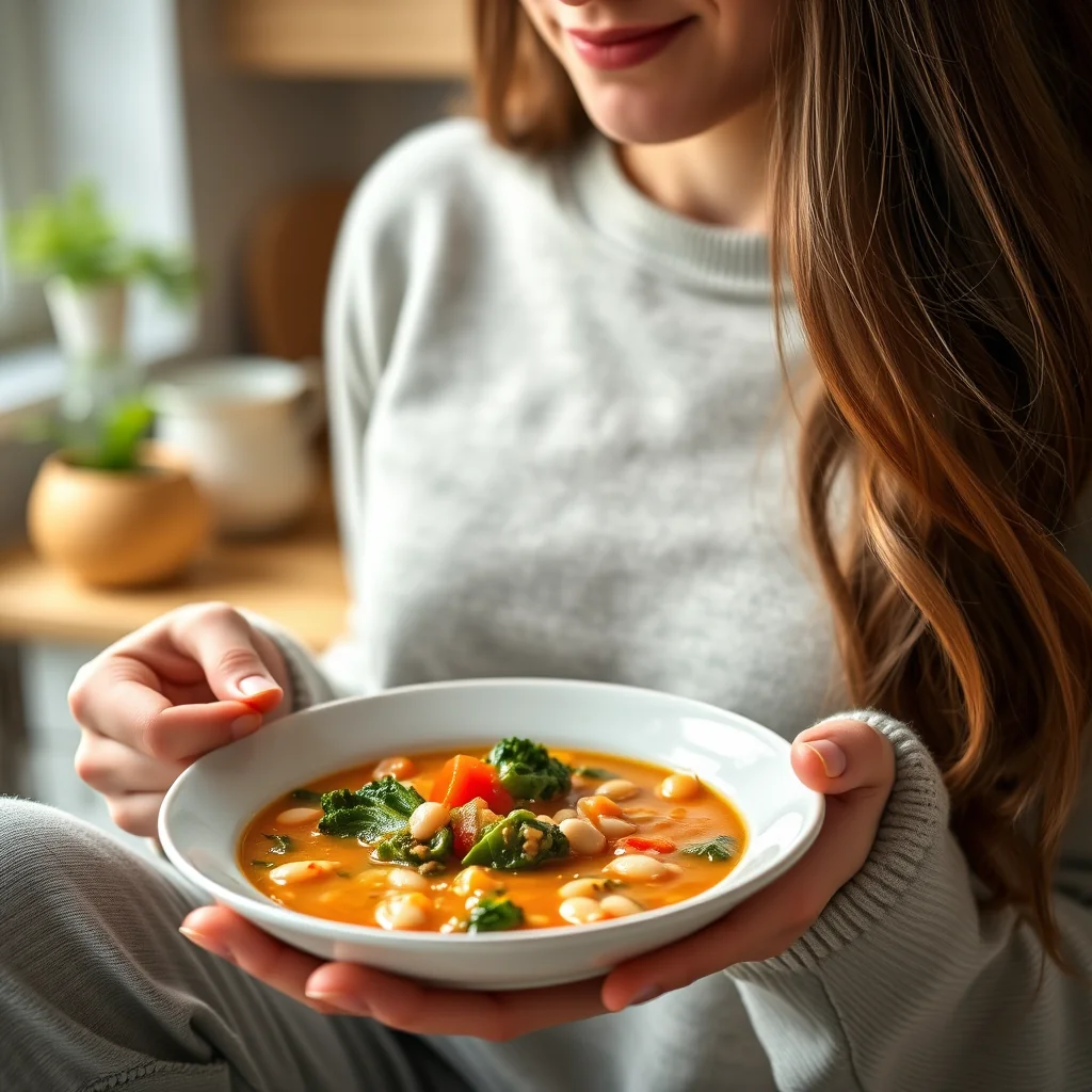 Slow Cooker Vegan Kale and White Bean Soup – vegetarian recipe