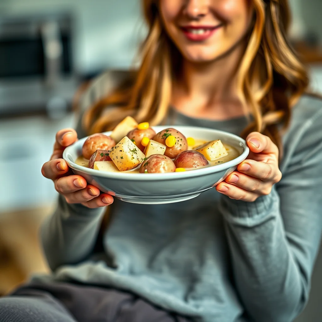 Slow Cooker Potato Corn Chowder – vegetarian recipe