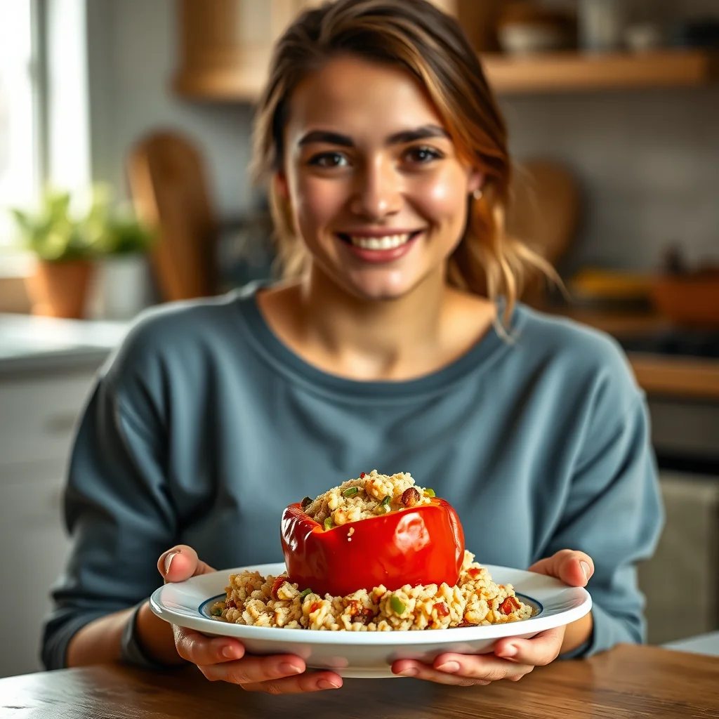 30-Minute Microwave Stuffed Peppers – vegetarian recipe