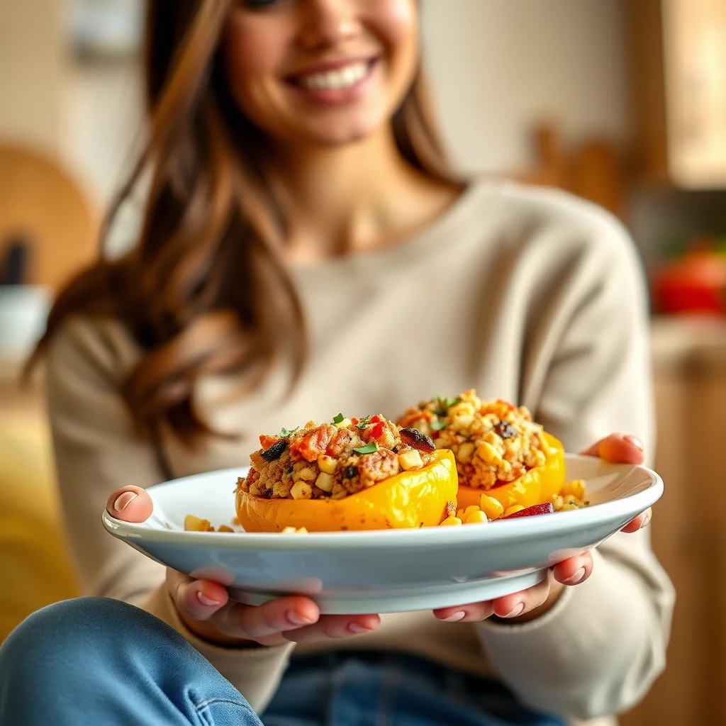 Quick Microwave Stuffed Peppers (Vegetarian) – vegetarian recipe