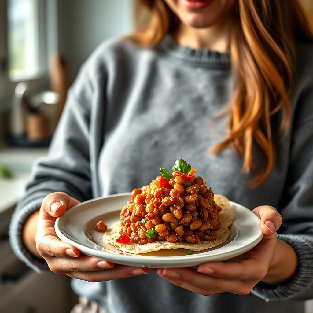 Crispy Baked Bean Tostadas – vegetarian recipe
