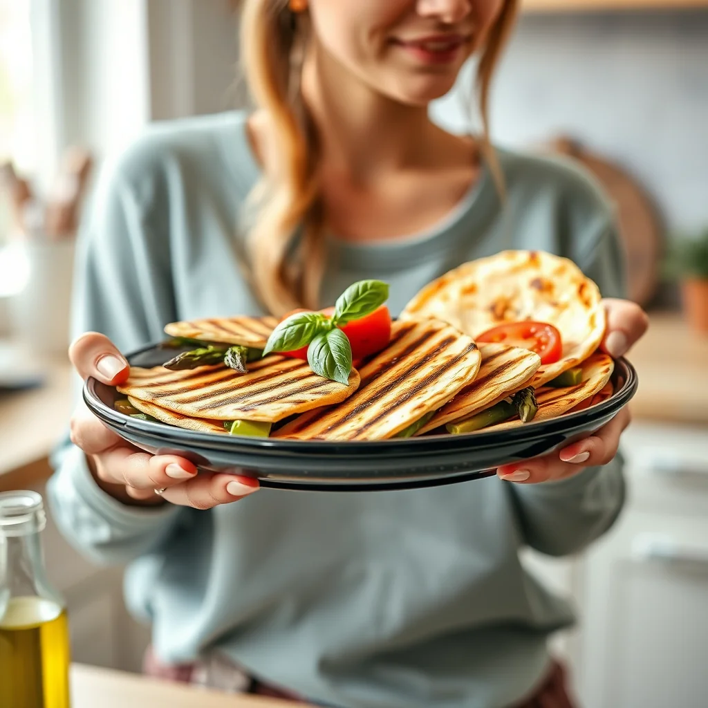 Grilled Vegan Quesadillas with Asparagus and Basil – vegetarian recipe