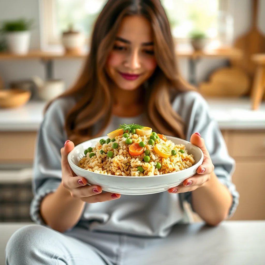 Simple Egg and Pea Fried Rice – vegetarian recipe
