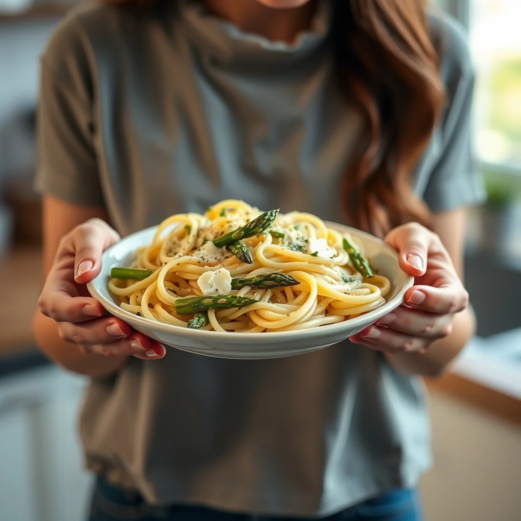 Creamy Asparagus and Gorgonzola Linguine – vegetarian recipe
