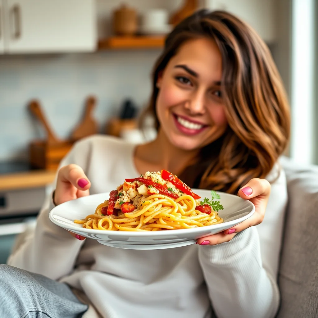 Pantry Pasta with Roasted Red Pepper & Cheese Sauce – vegetarian recipe