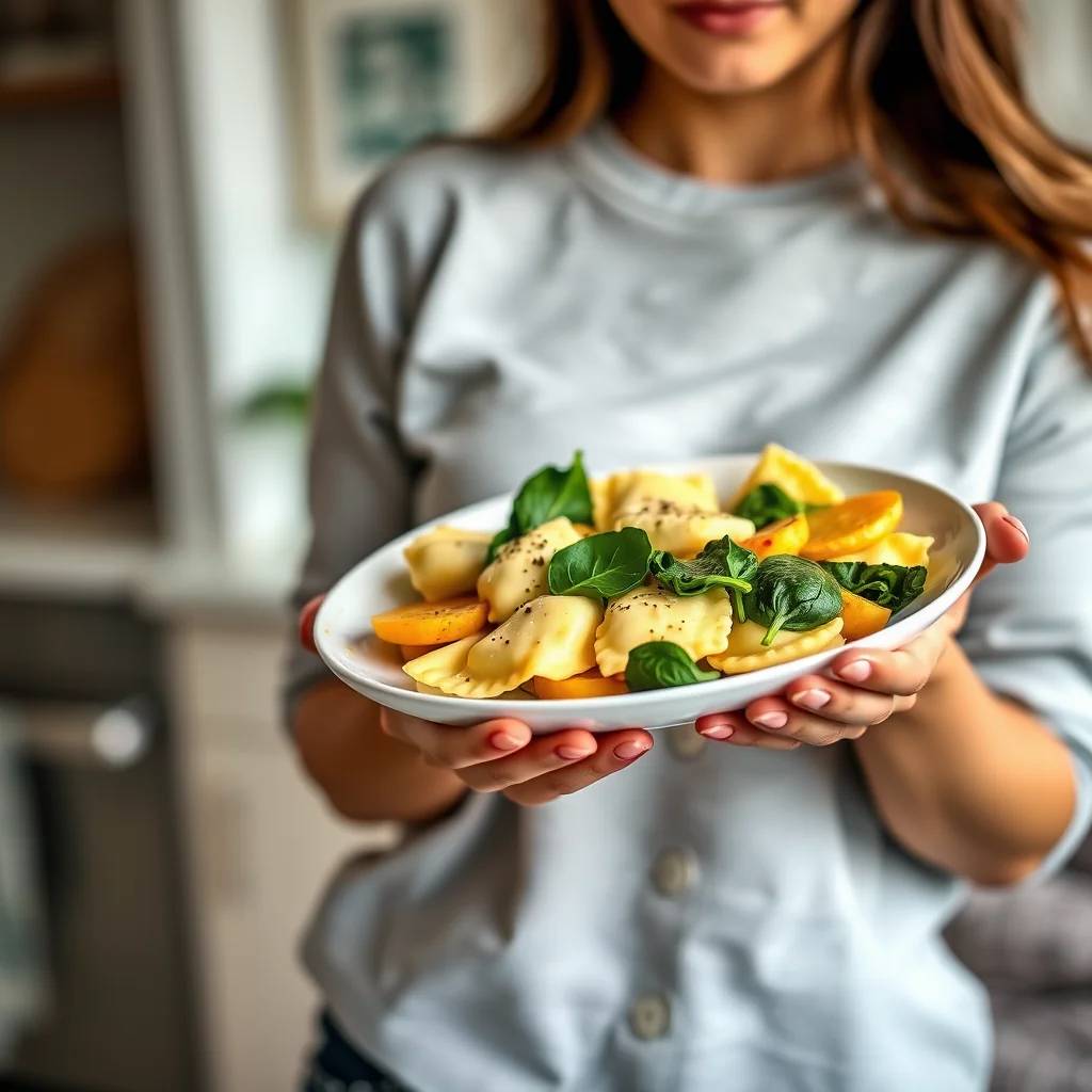 20-Minute Cheesy Ravioli with Summer Squash – vegetarian recipe