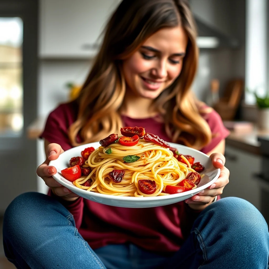 Easy Spaghetti with Sun-Dried and Cherry Tomatoes – vegetarian recipe